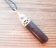 Load image into Gallery viewer, BLACK TOURMALINE 2 Stone Crystal Point Pendant With Quartz Sphere and Cord Stone Natural Gemstone