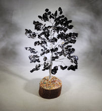 Load image into Gallery viewer, Natural BLACK AGATE STEP Style Gemstone Chip Tree With 300 Stones Crystal Tree Of Life