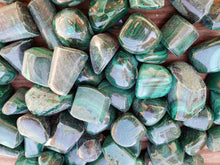 Load image into Gallery viewer, ONE (1) MALACHITE Tumbled Stone Medium/Large Natural Tumble Stone