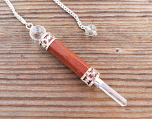 Load image into Gallery viewer, Natural RED JASPER Gemstone 3 Stone Wand Pendulum (One)