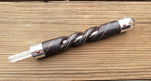 Load image into Gallery viewer, Rosewood Twisted Wand With Silver Interior and Clear Quartz Sphere and Point