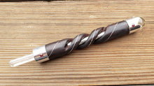 Load image into Gallery viewer, Rosewood Twisted Wand With Silver Interior and Clear Quartz Sphere and Point