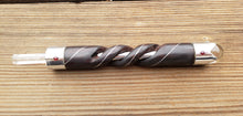 Load image into Gallery viewer, Rosewood Twisted Wand With Silver Interior and Clear Quartz Sphere and Point