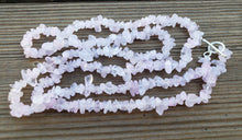 Load image into Gallery viewer, ROSE QUARTZ Natural Stone Gemstone 30" Chip Necklace