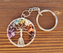 Load image into Gallery viewer, 7 Chakra TREE of LIFE KEYCHAIN  (One)