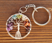 Load image into Gallery viewer, 7 Chakra TREE of LIFE KEYCHAIN  (One)