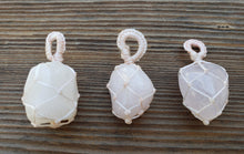 Load image into Gallery viewer, ROSE QUARTZ Netted (Macrame) Tumbled Stone Pendant Stone Natural Gemstone