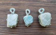 Load image into Gallery viewer, GREEN AVENTURINE Netted (Macrame) Tumbled Stone Pendant Stone Natural Gemstone