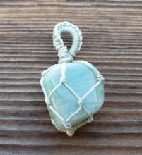 Load image into Gallery viewer, GREEN AVENTURINE Netted (Macrame) Tumbled Stone Pendant Stone Natural Gemstone