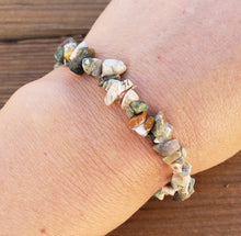 Load image into Gallery viewer, OCEAN JASPER Natural Stone Gemstone Stretchy Chip Bracelet