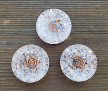 Load image into Gallery viewer, ORGONE ROSE QUARTZ Gemstone Sphere Stand And Worry Stone
