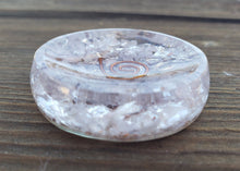 Load image into Gallery viewer, ORGONE ROSE QUARTZ Gemstone Sphere Stand And Worry Stone