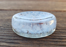 Load image into Gallery viewer, ORGONE ANGELITE Gemsone Sphere Stand And Worry Stone