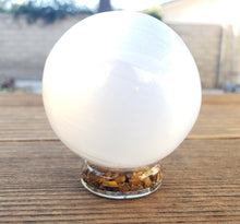 Load image into Gallery viewer, ORGONE TIGER EYE Gemsone Sphere Stand And Worry Stone