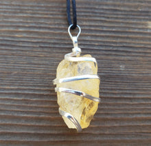 Load image into Gallery viewer, CITRINE Spiral Wrapped Tumbled Stone Pendant Gemstone
