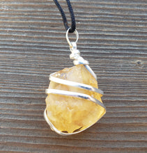 Load image into Gallery viewer, CITRINE Spiral Wrapped Tumbled Stone Pendant Gemstone
