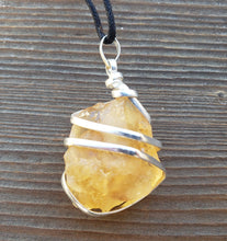 Load image into Gallery viewer, CITRINE Spiral Wrapped Tumbled Stone Pendant Gemstone