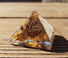 Load image into Gallery viewer, Small (25-30mm) YELLOW JASPER COIL Orgone Gemstone Pyramid Small Pyramid Orgone