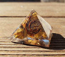 Load image into Gallery viewer, Small (25-30mm) YELLOW JASPER COIL Orgone Gemstone Pyramid Small Pyramid Orgone