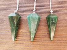Load image into Gallery viewer, JADE Natural Stone Gemstone Faceted Pendulum