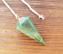 Load image into Gallery viewer, JADE Natural Stone Gemstone Faceted Pendulum