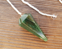 Load image into Gallery viewer, JADE Natural Stone Gemstone Faceted Pendulum
