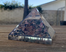 Load image into Gallery viewer, Extra Large (70-75mm) MULTI-TOURMALINE Orgone Gemstone Pyramid X-Large Pyramid Orgone
