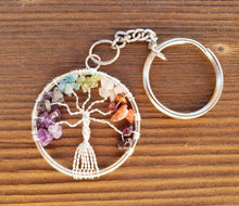 Load image into Gallery viewer, 7 Chakra TREE of LIFE KEYCHAIN  (One)
