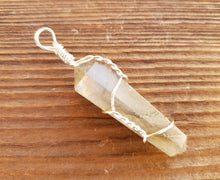 Load image into Gallery viewer, LABRADORITE Wire Wrapped Double Point Pendant Stone Natural Gemstone