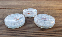 Load image into Gallery viewer, ORGONE ANGELITE Gemsone Sphere Stand And Worry Stone