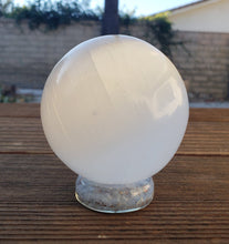 Load image into Gallery viewer, ORGONE ANGELITE Gemsone Sphere Stand And Worry Stone