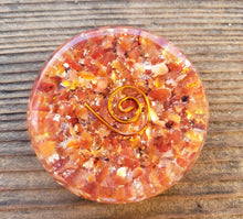Load image into Gallery viewer, ORGONE CARNELIAN Gemsone Sphere Stand And Worry Stone