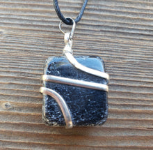 Load image into Gallery viewer, BLACK TOURMALINE Spiral Wrapped Tumbled Stone Pendant Gemstone