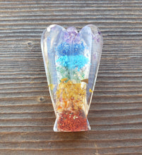 Load image into Gallery viewer, 2 INCH 7 CHAKRA LAYERED Orgone Gemstone Angel