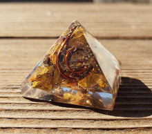 Load image into Gallery viewer, Small (25-30mm) YELLOW JASPER COIL Orgone Gemstone Pyramid Small Pyramid Orgone