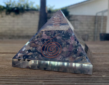 Load image into Gallery viewer, Extra Large (70-75mm) MULTI-TOURMALINE Orgone Gemstone Pyramid X-Large Pyramid Orgone