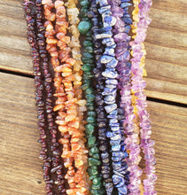 Load image into Gallery viewer, 7 CHAKRA Natural Stone Gemstone 30" Chip Necklace Set