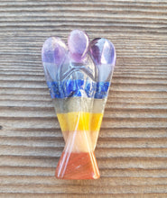 Load image into Gallery viewer, 2" 7 CHAKRA BONDED ANGEL Natural Handcarved Stone Gemstone