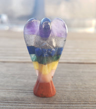 Load image into Gallery viewer, 2" 7 CHAKRA BONDED ANGEL Natural Handcarved Stone Gemstone