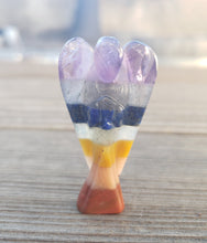 Load image into Gallery viewer, 2" 7 CHAKRA BONDED ANGEL Natural Handcarved Stone Gemstone