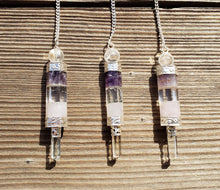Load image into Gallery viewer, NATURAL Amethyst/Clear Quartz/Rose Quartz Stone Pendulum Healing Wand