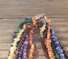 Load image into Gallery viewer, 7 CHAKRA Natural Stone Gemstone 30" Chip Necklace Set