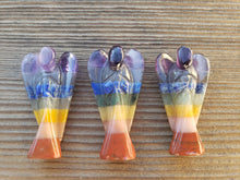 Load image into Gallery viewer, 2" 7 CHAKRA BONDED ANGEL Natural Handcarved Stone Gemstone