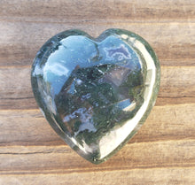 Load image into Gallery viewer, NATURAL MOSS AGATE Gemstone Puffy Heart 40-45mm