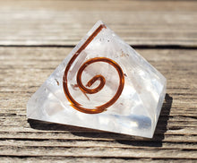 Load image into Gallery viewer, Small (25-30mm) SELENITE COIL Orgone Gemstone Pyramid Small Pyramid Orgone