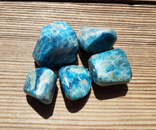 Load image into Gallery viewer, THREE (3) APATITE TUMBLED Stones Medium/Large Natural Tumble Stones