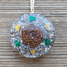 Load image into Gallery viewer, ORGONE MALACHITE And CITRINE Gemstone Round Shaped Pendant Orgone (One)
