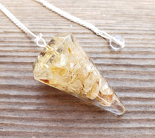 Load image into Gallery viewer, ORGONE CITRINE Gemstone Faceted Orgone Pendulum