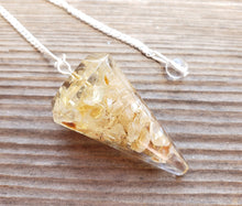 Load image into Gallery viewer, ORGONE CITRINE Gemstone Faceted Orgone Pendulum