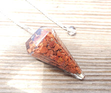 Load image into Gallery viewer, ORGONE RED JASPER Gemstone Faceted Orgone Pendulum
